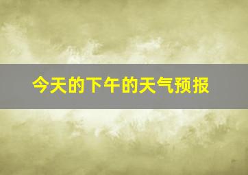 今天的下午的天气预报