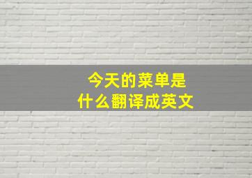 今天的菜单是什么翻译成英文