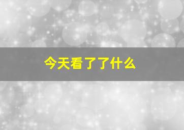 今天看了了什么