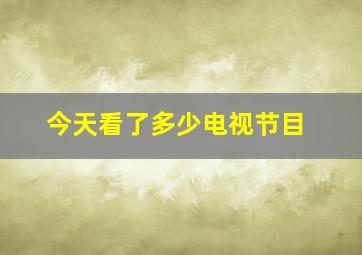 今天看了多少电视节目