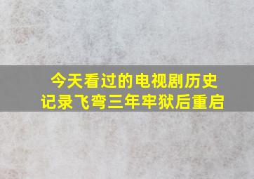 今天看过的电视剧历史记录飞弯三年牢狱后重启