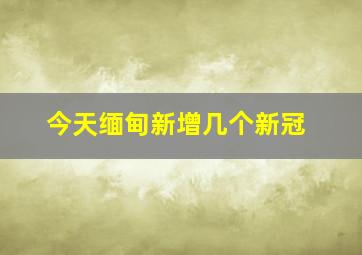 今天缅甸新增几个新冠