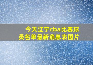 今天辽宁cba比赛球员名单最新消息表图片