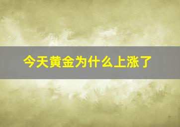 今天黄金为什么上涨了