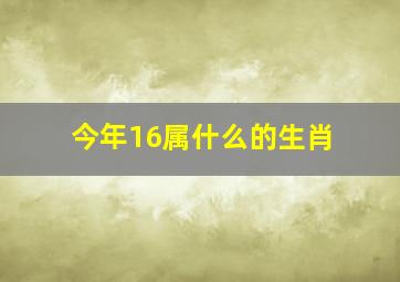 今年16属什么的生肖