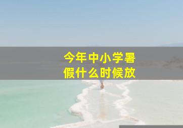 今年中小学暑假什么时候放