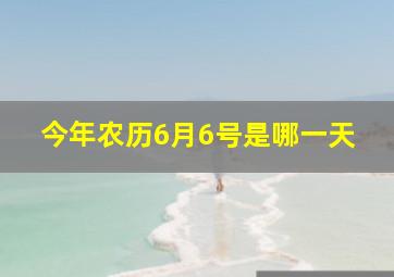 今年农历6月6号是哪一天