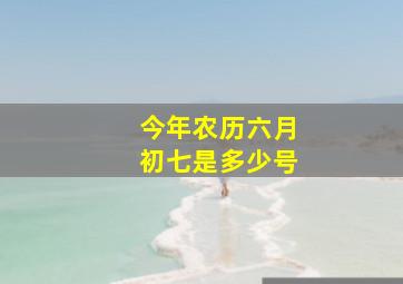 今年农历六月初七是多少号