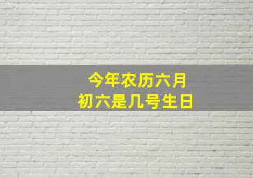 今年农历六月初六是几号生日