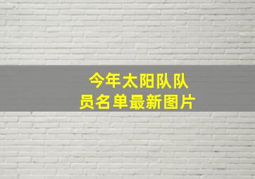 今年太阳队队员名单最新图片