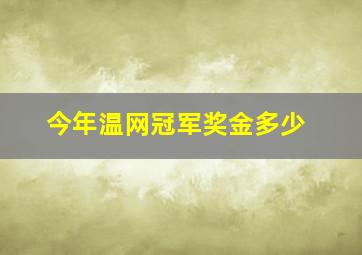 今年温网冠军奖金多少