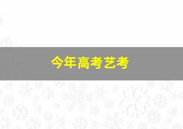 今年高考艺考