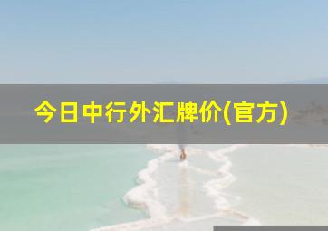 今日中行外汇牌价(官方)