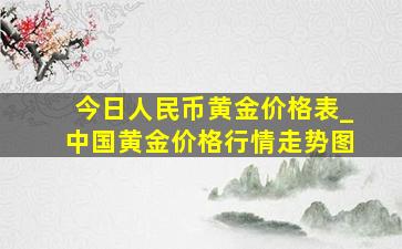 今日人民币黄金价格表_中国黄金价格行情走势图