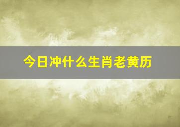 今日冲什么生肖老黄历