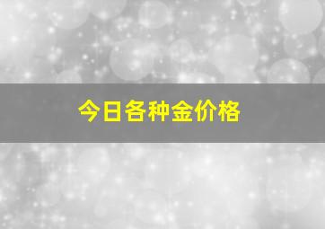 今日各种金价格