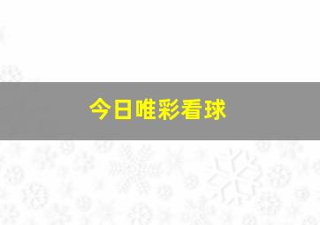 今日唯彩看球