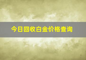 今日回收白金价格查询