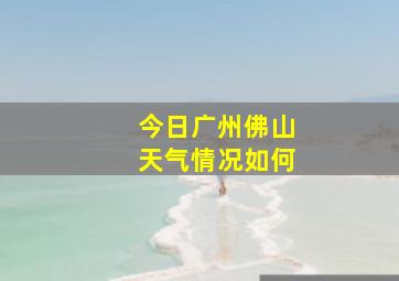 今日广州佛山天气情况如何