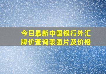 今日最新中国银行外汇牌价查询表图片及价格