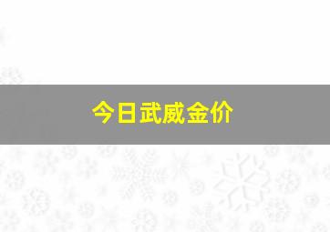 今日武威金价