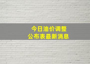 今日油价调整公布表最新消息