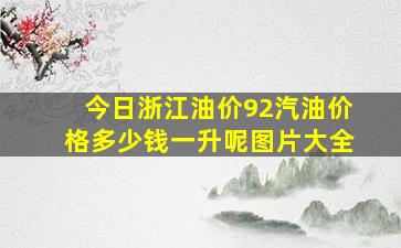 今日浙江油价92汽油价格多少钱一升呢图片大全