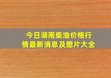 今日湖南柴油价格行情最新消息及图片大全