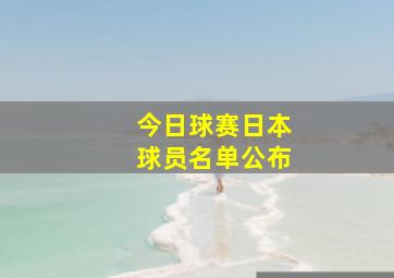 今日球赛日本球员名单公布