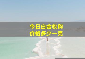 今日白金收购价格多少一克