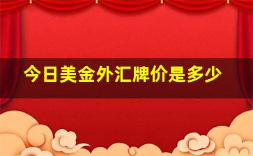 今日美金外汇牌价是多少