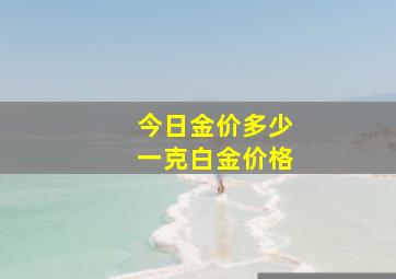 今日金价多少一克白金价格