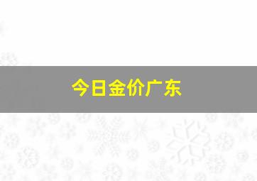 今日金价广东