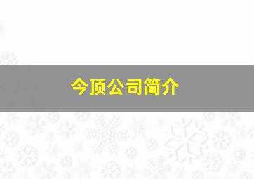 今顶公司简介