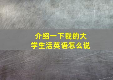 介绍一下我的大学生活英语怎么说