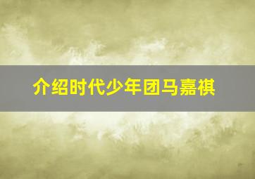 介绍时代少年团马嘉祺