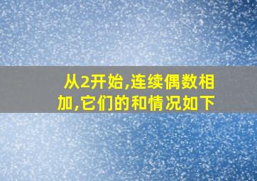 从2开始,连续偶数相加,它们的和情况如下