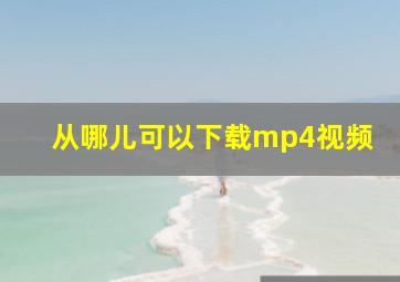 从哪儿可以下载mp4视频