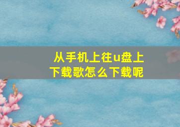 从手机上往u盘上下载歌怎么下载呢