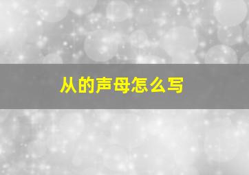 从的声母怎么写