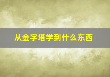 从金字塔学到什么东西