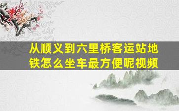 从顺义到六里桥客运站地铁怎么坐车最方便呢视频