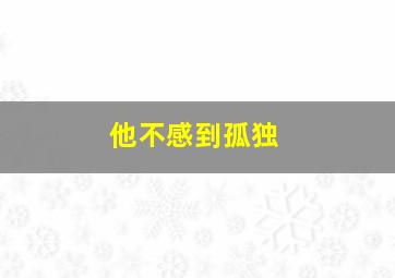 他不感到孤独