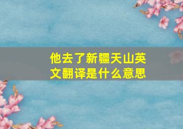 他去了新疆天山英文翻译是什么意思