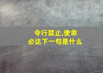 令行禁止,使命必达下一句是什么