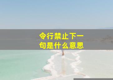 令行禁止下一句是什么意思