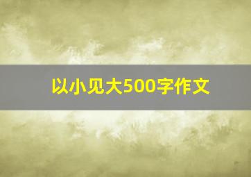 以小见大500字作文