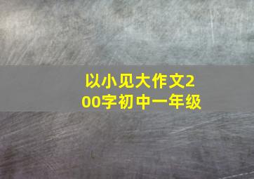 以小见大作文200字初中一年级