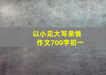 以小见大写亲情作文700字初一