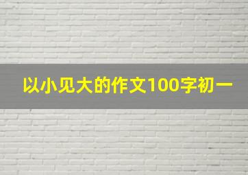 以小见大的作文100字初一